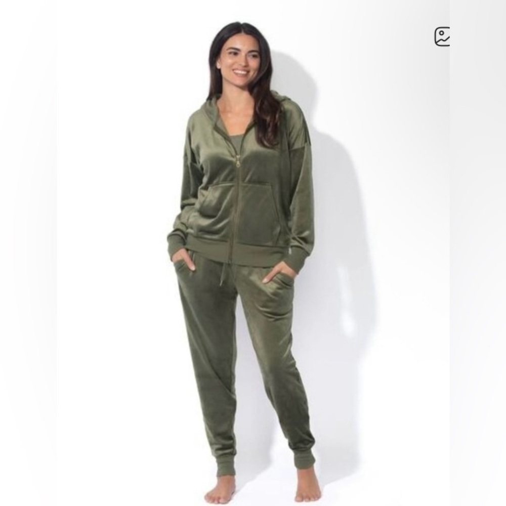 Felina Olive Green Velour Tracksuit